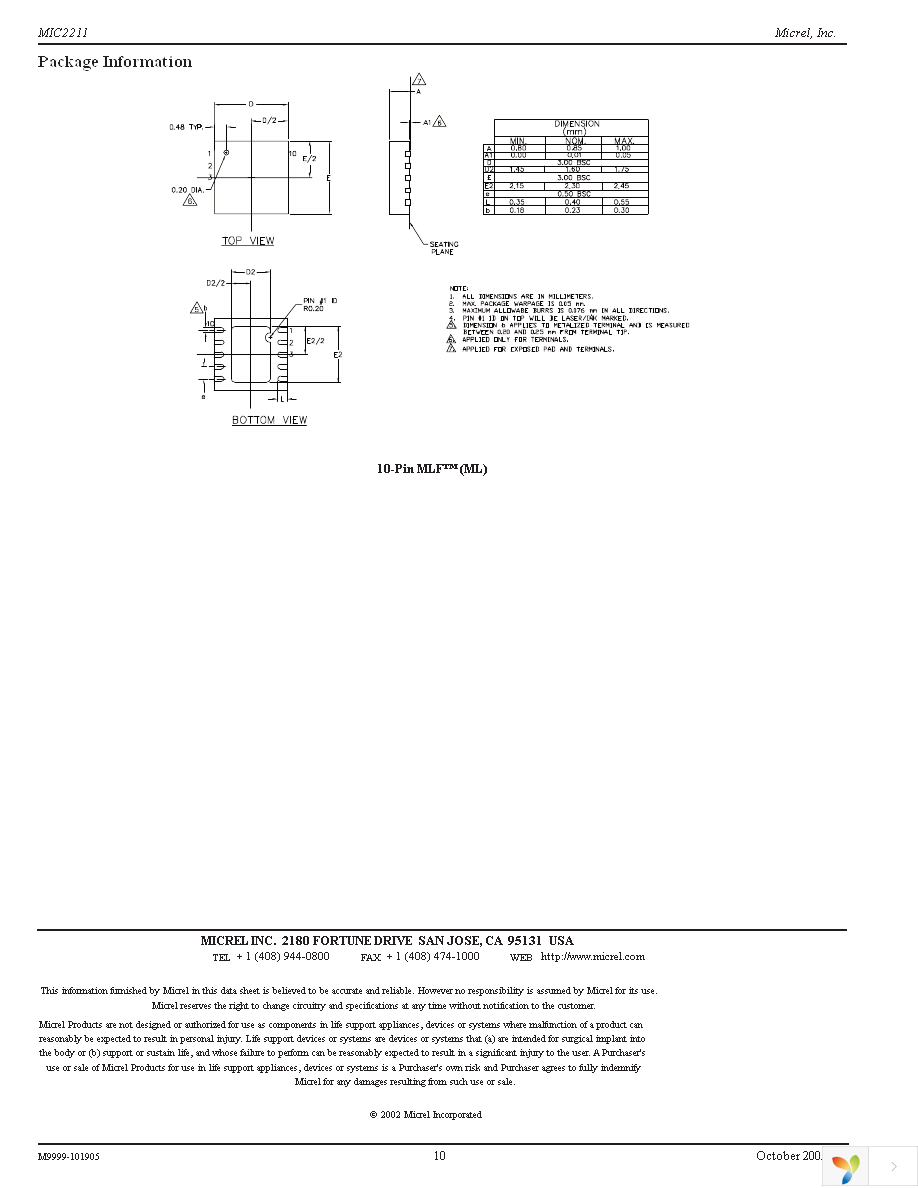 MIC2211-GSYML TR Page 10